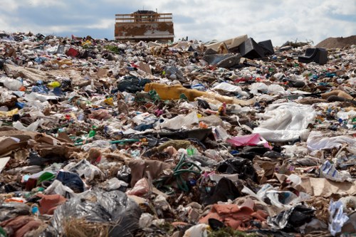 Waste removal process with team handling materials